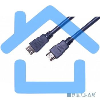 Кабель HDMI CP-HM-HM-5M Wize, 5 м, v.2.0, K-Lock, soft cable, 19M/19M, позол.разъемы, экран, темно-серый, пакет