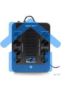 Источник бесперебойного питания SMARTWATT UPS SAFE PRO LCD 800 черный 800/480 ВА/Вт, напольный/настенный, линейно-интерактивный, LCD дисплей, Shuko CEE7/4 - 8 шт. (4 шт. с резервным питанием, 4 шт. - сетевой фильтр)