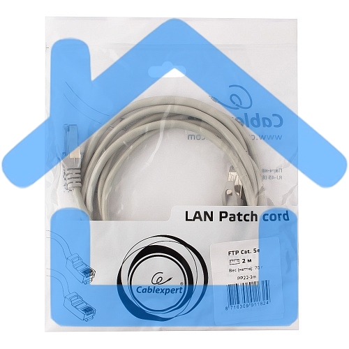 Патч-корд FTP Cablexpert кат.5e, 2м, литой, многожильный (серый)