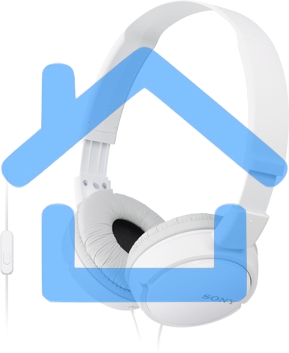 Гарнитура мониторы Sony MDRZX110APW.CE7 1.2м белый проводные (оголовье)