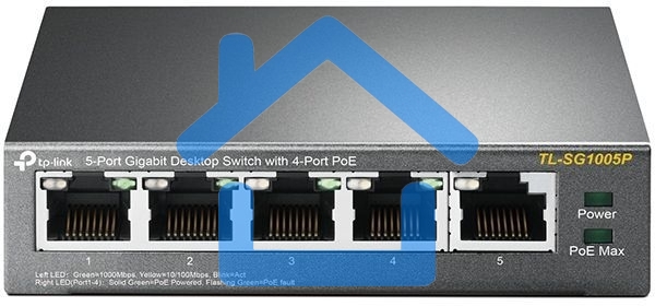 Коммутатор TP-Link SMBTL-SG1005P 5-портовый гигабитный настольный коммутатор с 4 портами PoE SMB 56W