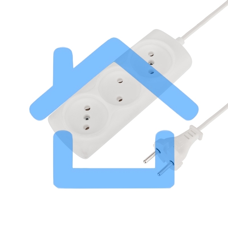 Удлинитель PROconnect STANDARD 3 гнезда, 7 м, 2х0.75 мм², б/з, белый