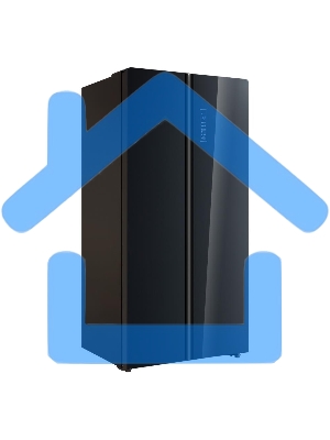 Холодильник Korting KNFS 91797 GN черное стекло 335л морозилка сбоку