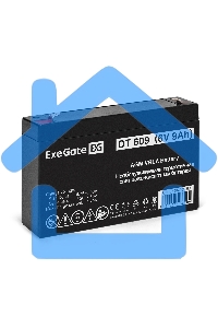 Аккумуляторная батарея ExeGate DT 609 (6V 9Ah, клеммы F1)