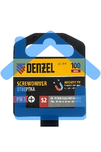Отвертка Denzel PH1х100 мм, S2, 3к рукоятка