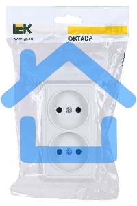 Розетка Iek ERO20-K01-10-DC РС22-2-ОБ 2местн. без з/к 10А откр.уст. ОКТАВА (белый)