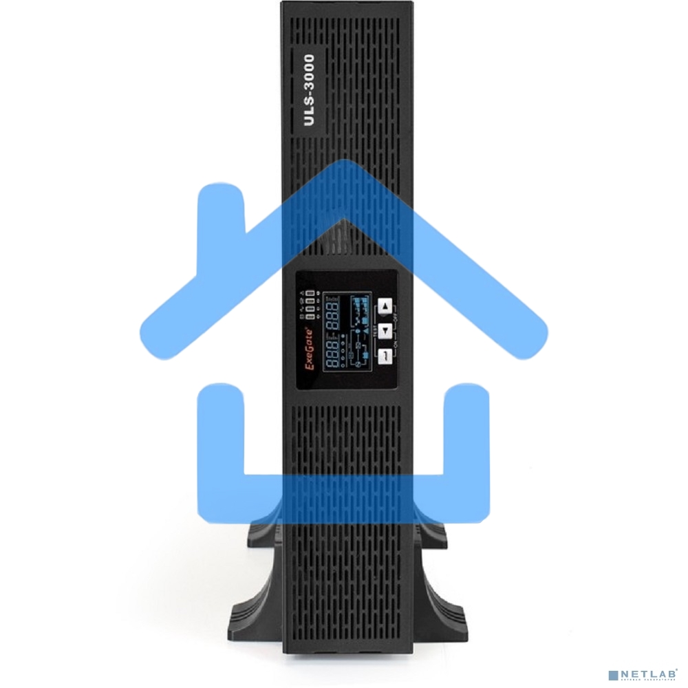 Источник бесперебойного питания On-line ExeGate EP285648RUS PowerExpert ULS-3000.LCD.AVR.C13.USB.RS232.SNMP.2U 3000VA/3000W, On-Line, PF=1, LCD, 6*IEC-C13, RS232, USB, SNMP-slot, Rackmount 2U/Tower, черный