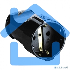 Розетка кабельная c заземлением черная