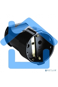 Розетка кабельная c заземлением черная