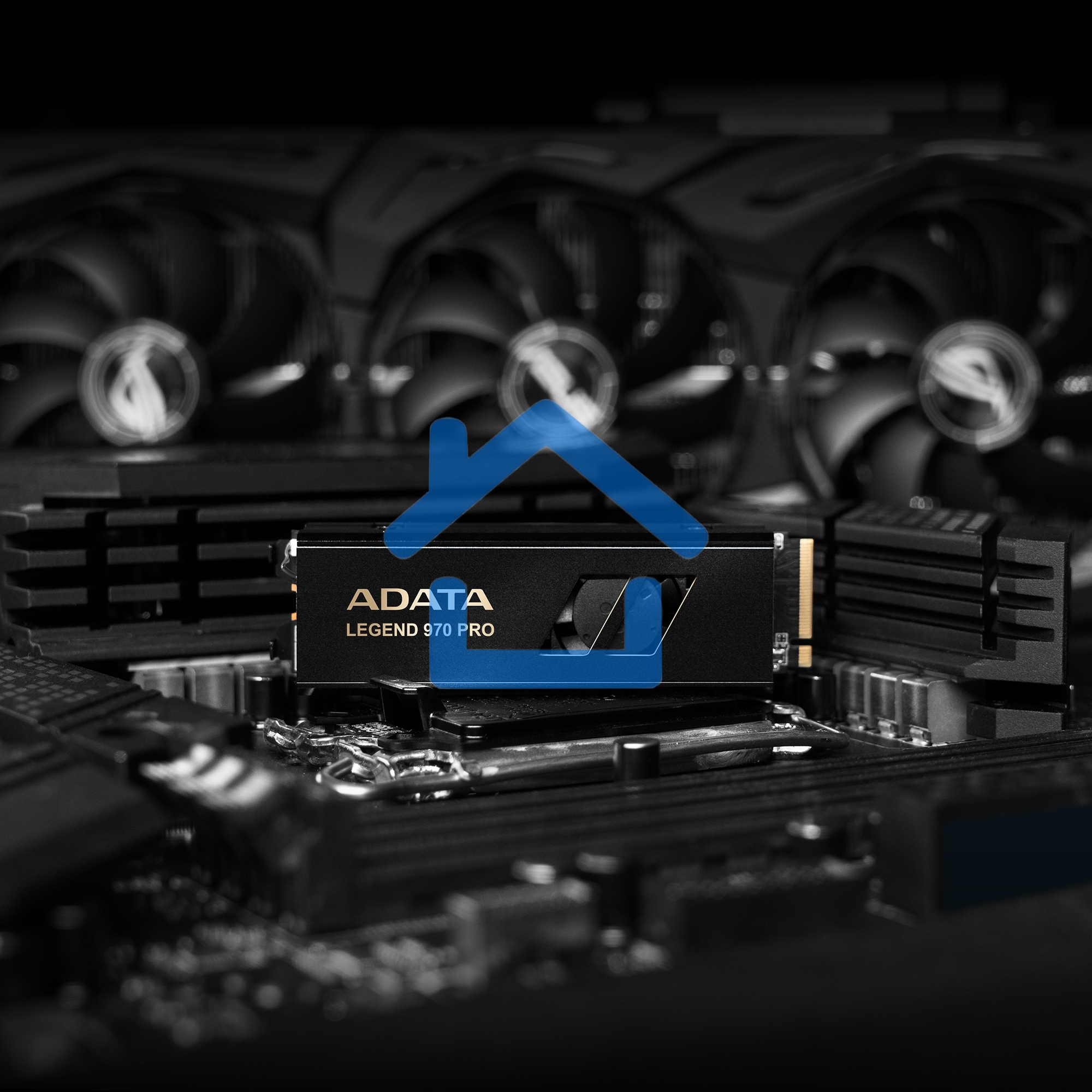 Накопитель SSD ADATA Legend 970 Pro, 1000 Gb, M.2 2280, PCIe 5.0 x4, NVMe 2.0, 3D TLC, R/W 13000/5800 МБ/сек, радиатор с вентилятором