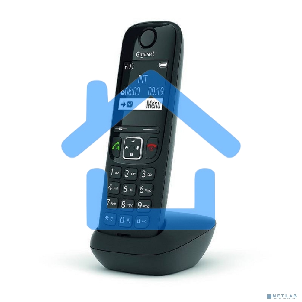 Дополнительная трубка Dect Gigaset AS690HX черный для AS690