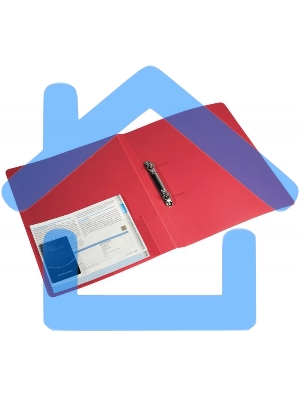 Папка на 2-х кольцах Бюрократ -0827/2RRED A4, пластик, 0.7мм корешок 27мм, внутренний и торцевой карман, красный