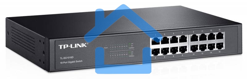 Коммутатор TP-Link SMB TL-SG1016D неуправляемый настольный/19U 16x10/100/1000BASE-T
