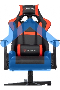 Кресло игровое Zombie Game Penta черный/красный эко.кожа с подголов. крестов. пластик