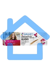 Щипцы для волос с насадкой гофре Galaxy GL 4502, бежевый, 40 Вт, макс. темп. 200°C, нагрев. элемент с защитой от перегр., керам. покрытие пластин, гладкие пластины для выпрям. волос и пласт. 