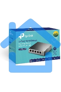 Коммутатор TP-Link SMB TL-SF1005P 5-портовый 10/100 Мбит/с настольный коммутатор с 4 портами PoE 