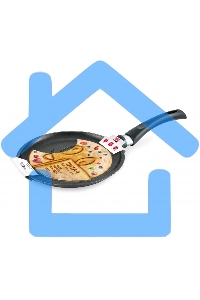 Сковорода НЕВА МЕТАЛЛ ПОСУДА 6222В (смайлик) блинная д.22 (Дизайн корпуса сковороды разработан так, чтобы при выпекании не нарушалась целостность блина, и красиво румянился рисунок. Антипригарное покрытие изделий - на водной основе, изготовлено без исполь