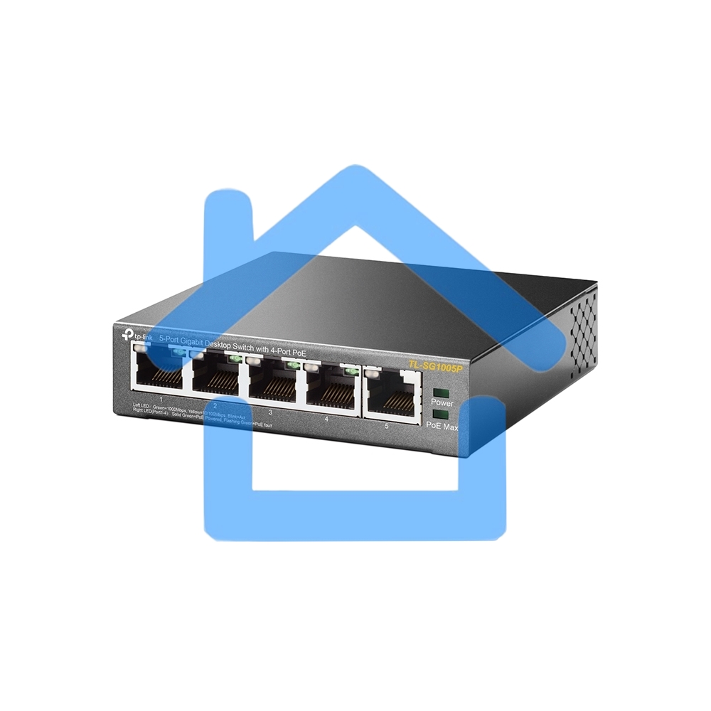 Коммутатор TP-Link SMBTL-SG1005P 5-портовый гигабитный настольный коммутатор с 4 портами PoE SMB 56W