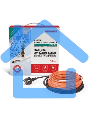 Греющий саморегулирующийся кабель (в трубу) 10HTM2-CT ( 8м/80Вт) Rexant