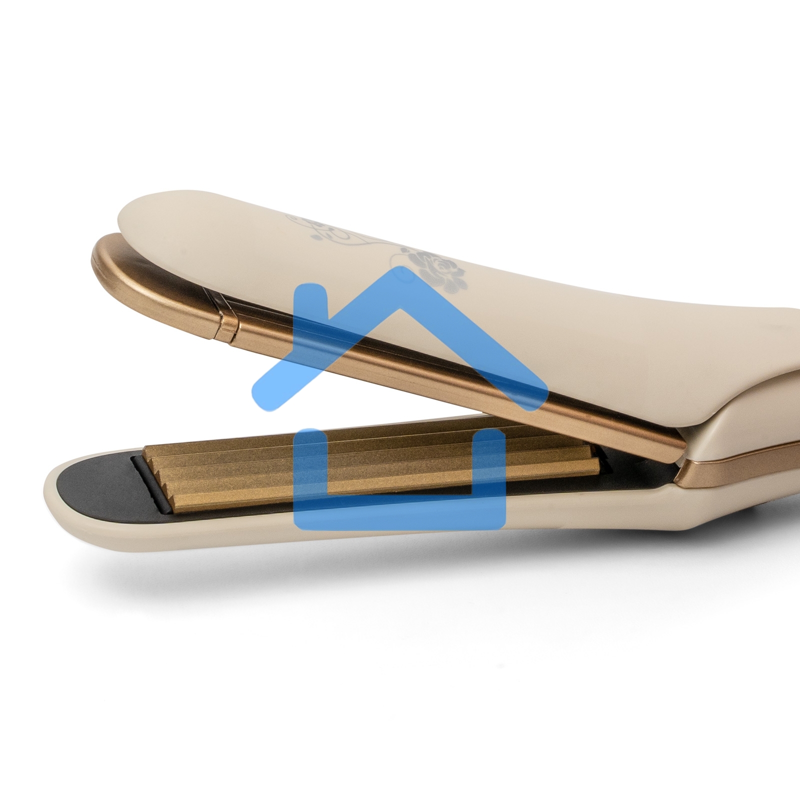 Щипцы для волос с насадкой гофре Galaxy GL 4502, бежевый, 40 Вт, макс. темп. 200°C, нагрев. элемент с защитой от перегр., керам. покрытие пластин, гладкие пластины для выпрям. волос и пласт. 