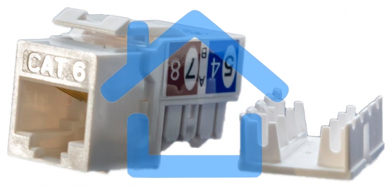 Вставка Keystone Jack Hyperline KJ9-8P8C-C6-90-WH RJ-45(8P8C), категория 6, белая