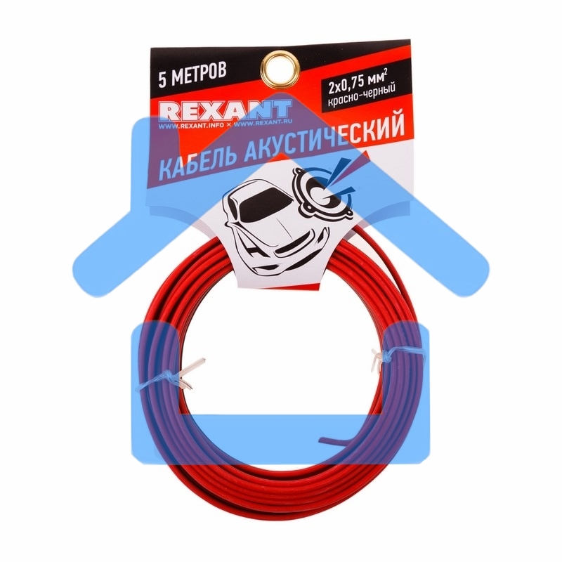 Кабель акустический Rexant 2х0,75 мм², красно-черный, мини-бухта 5 м