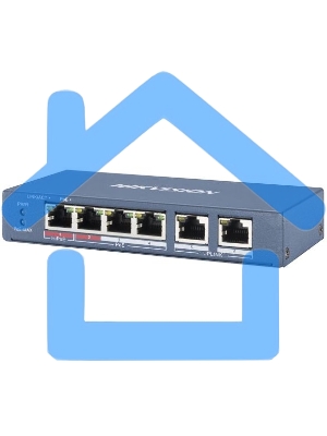 Коммутатор Hikvision DS-3E0106P-E/M 6x100Mb 4PoE+ 35W неуправляемый