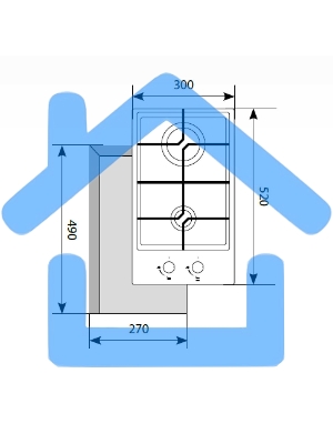 Газовая варочная панель LEX GVG 321 белый4000Вт 2 комфорки белый