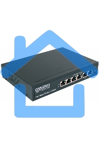 Коммутатор Osnovo SW-20600/A(80W) 6x100Mb 4PoE+ 80W неуправляемый