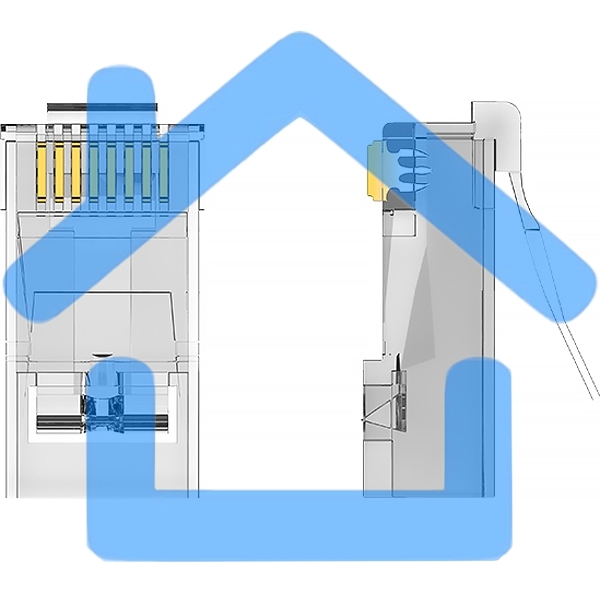 Коннектор Vention RJ45 (8p8c), FTP, cat. 5e, под витую пару, экранированный (50шт.)