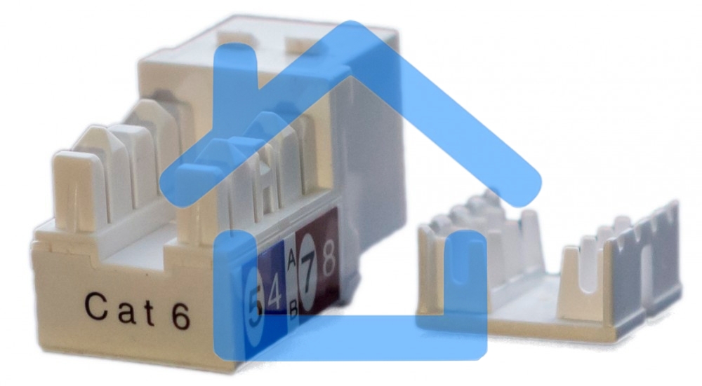 Вставка Keystone Jack Hyperline KJ9-8P8C-C6-90-WH RJ-45(8P8C), категория 6, белая