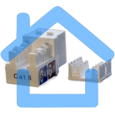 Вставка Keystone Jack Hyperline KJ9-8P8C-C6-90-WH RJ-45(8P8C), категория 6, белая