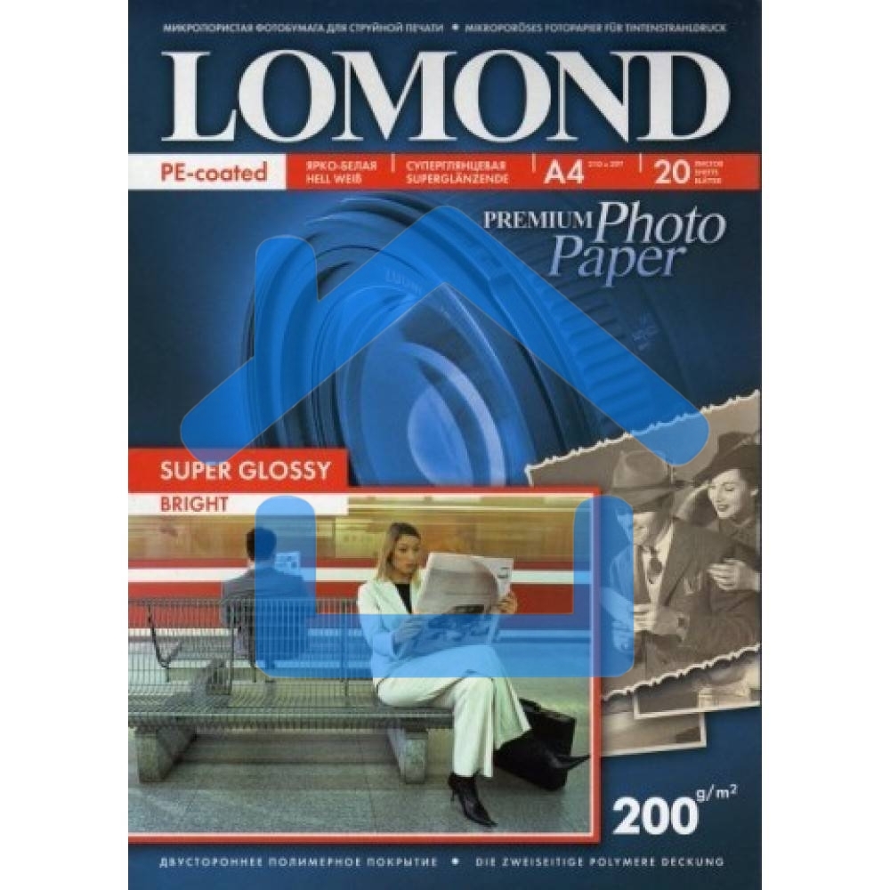 Фотобумага ПРЕМИУМ для стр.печати LOMOND200 г/м2 одностор.Super Glossy Bright 10х15см(20л)