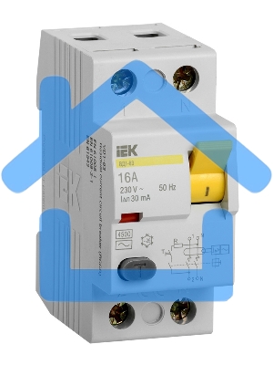 Выключатель дифференциального тока (УЗО) 2п 16А 30мА тип AC ВД1-63 ИЭК MDV10-2-016-030