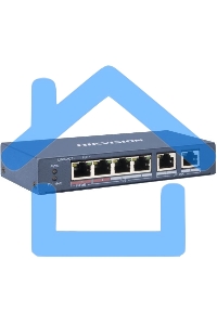 Коммутатор Hikvision DS-3E0106P-E/M 6x100Mb 4PoE+ 35W неуправляемый