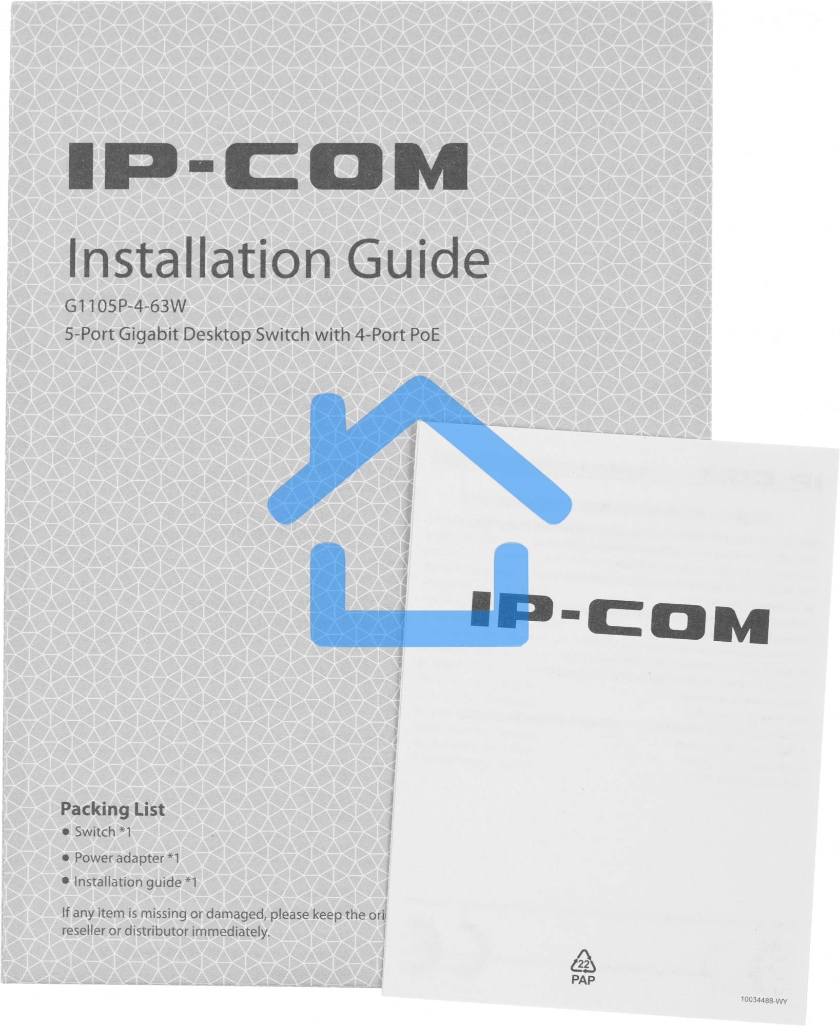Коммутатор 5PORT 10/100/1000M G1105P-4-63W IP-COM