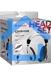 Наушники Defender Gryphon 750 белый, кабель 2 м