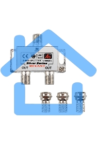 Делитель ТВ х 2 + 3шт. F 