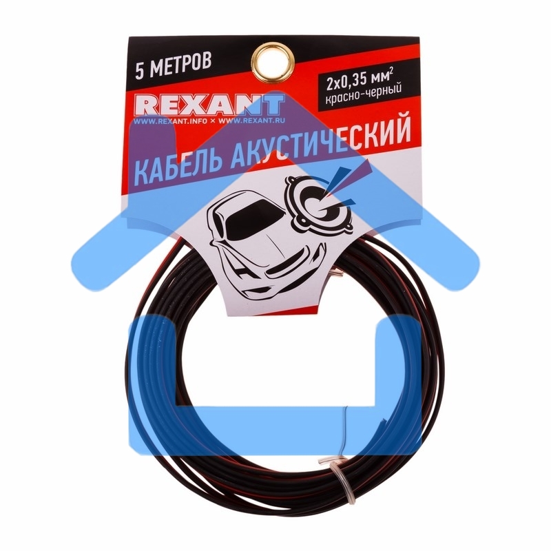 Кабель акустический Rexant 2х0,35 мм², красно-черный, мини-бухта 5 м