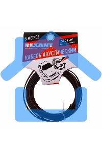 Кабель акустический Rexant 2х0,35 м м², красно-черный, мини-бухта 5 м 01-6102-3-05