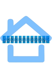 Клеммная винтовая колодка KВ-40 25-40, ток 100 A, полиэтилен синий Rexant (10 шт./уп.)