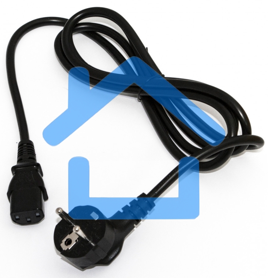 Кабель питания компьютера Hyperline PWC-IEC13-SHM-10-BK (Shucko+C13) (3x1.00), 10A, угловая вилка, 10 м 