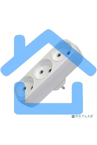 Тройник 3 гнезда 10 А, без заземления линейный MAKEL 10032