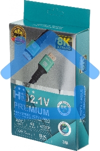 Кабель аудио-видео Premier 12392 HDMI (m)/HDMI (m) 3м. позолоч.конт. черный