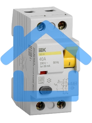 Выключатель дифференциального тока (УЗО) 2п 40А 30мА тип AC ВД1-63 ИЭК MDV10-2-040-030