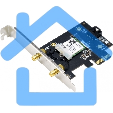 Сетевой адаптер ASUS PCE-AX1800 WIFI 802.11ax, 2402 + 574Mbpsб PCI-E Adapter, 2 антенны; 90IG07A0-MO0B00