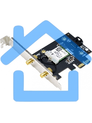 Сетевой адаптер ASUS PCE-AX1800 WIFI 802.11ax, 2402 + 574Mbpsб PCI-E Adapter, 2 антенны; 90IG07A0-MO0B00