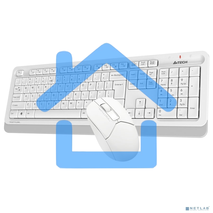 Клавиатура + мышь A4Tech Fstyler FG1012 клав:белый мышь:белый USB беспроводная Multimedia