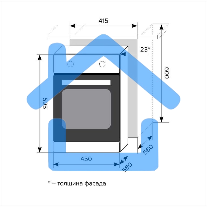 Духовой шкаф LEX EDM 4570 IX55 л, таймер, 7 функций, встраиваемый
