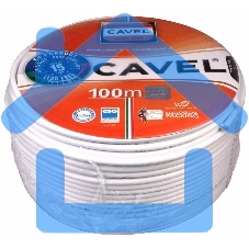 Кабель коаксиальный CAVEL DG-113, Cu/Al/CuSn, 75%, 75 Ом, бухта 100 м, белый